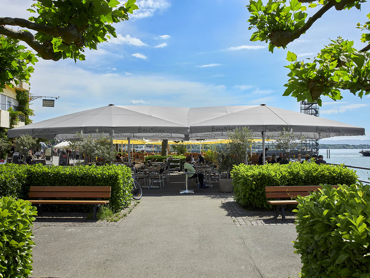riesige Zelt-Sonnenschirme von WEBA für Gastronomie, Kindergarten und vieles mehr!