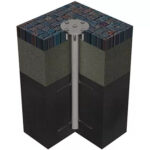 Einbetonierte 70er Bodenhülse eines MultyLine Schirm von WEBA