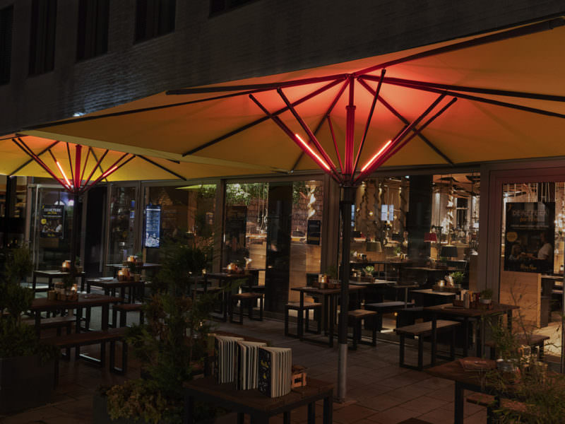Beleuchtung der Terrasse Gastronomie