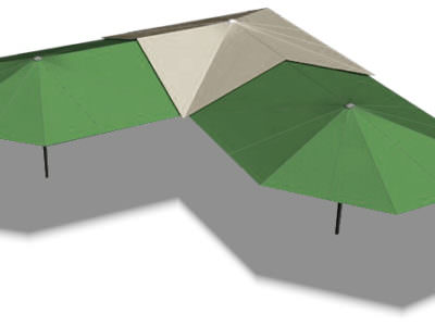 Zeichnung Zelt-Sonnenschirm Planung