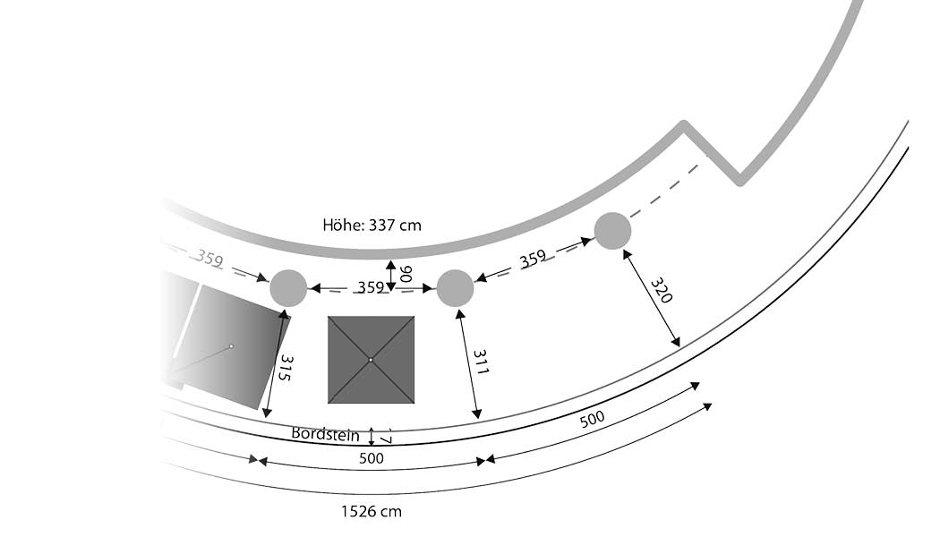 Planung für Zelt-Sonnenschirme