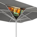 Sonnenschirm Werbung mit Sunbanner von WEBA