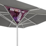 Werbung im Sonnenschirm mit Sunbanner von WEBA