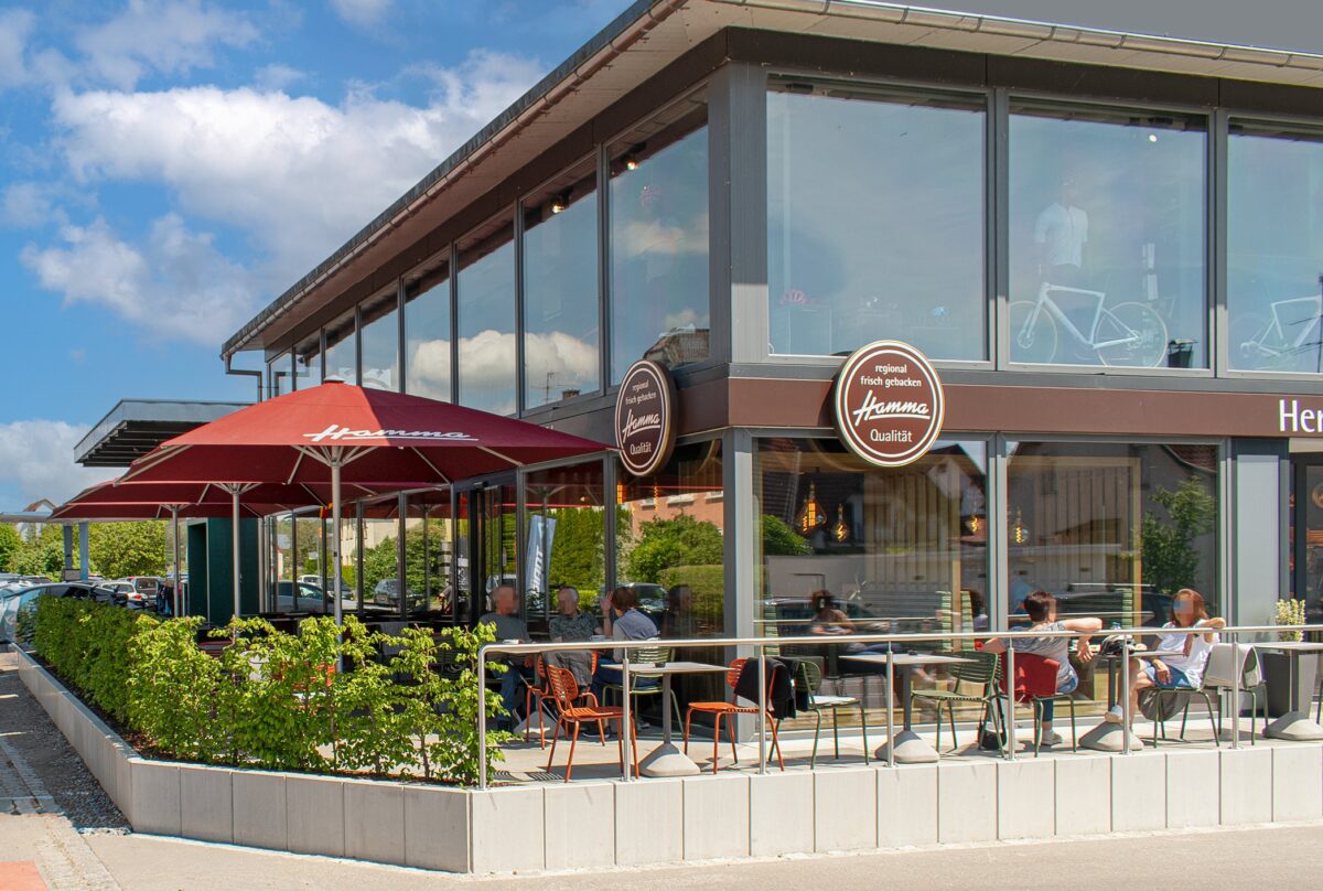 Gastronomie Sonnenschirm als Anwendungsbild bei Hamma in Meckenbeuren