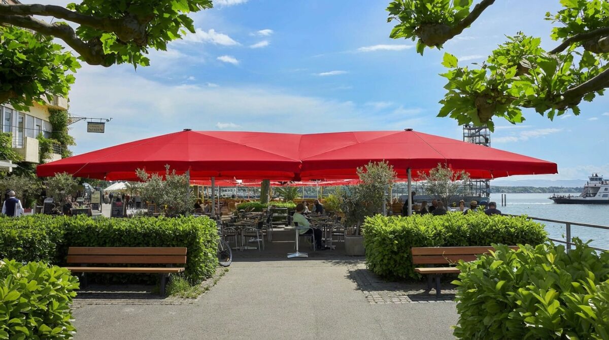 Zelt Sonnenschirm in rot