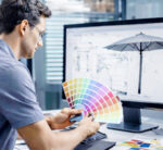 Individuelle Sonnenschirm Gestaltung mit Logo und Farben im Grafikservice